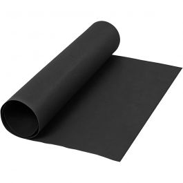 Papier imitation cuir, L : 50 cm, unicolor, 350 gr, noir, 1 m/ 1 rouleau [HOB-498944]