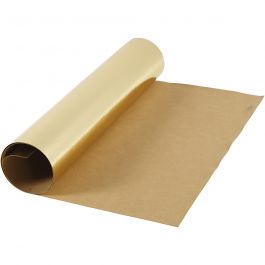 Papier imitation cuir, L : 49 cm, unicolor,film, 350 gr, or, 1 m/ 1 rouleau [HOB-498948]