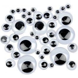 Yeux Mobiles, Non autocollants, d 4-20 mm, 1100 ass./ 1 Pq. [HOB-50122]