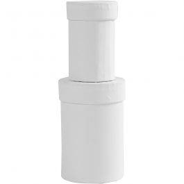 Boîtes rondes, H : 7+9 cm, dim. 4,5+6 cm, blanc, 2 pièces/ 1 set [HOB-504323]
