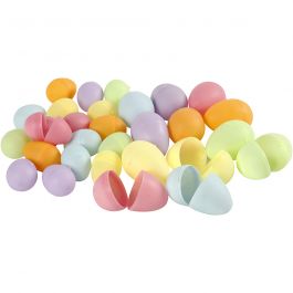 Oeufs, H : 4,5+6 cm, d 3+4 cm, couleurs pastel, 180 pièces/ 1 Pq. [HOB-510350]