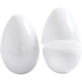 Oeufs, H : 8 cm, d 5,5 cm, blanc, 12 pièces/ 1 Pq. [HOB-51036]