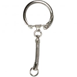 Porte-clés avec chaîne, L : 6 cm, d 2,3 cm, 25 pièces/ 1 Pq. [HOB-51282]