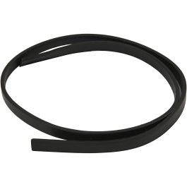 Ceinture Type Cuir, L : 10 mm, ép. 3 mm, noir, 1 m/ 1 Pq. [HOB-51493]
