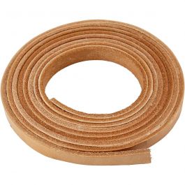 Bande de cuir, L : 10 mm, ép. 3 mm, naturel, 2 m/ 1 Pq. [HOB-51502]
