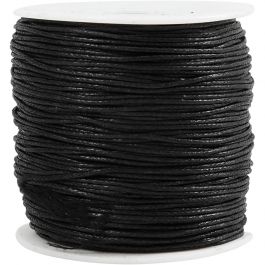 Ficelle de coton, ép. 1 mm, noir, 100 m/ 1 Pq. [HOB-51511]