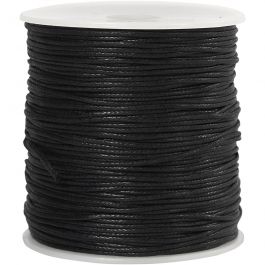 Ficelle de coton, ép. 1 mm, noir, 100 m/ 1 Pq. [HOB-51514]