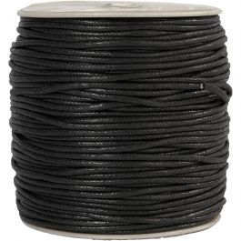 Ficelle de coton, ép. 2 mm, noir, 100 m/ 1 Pq. [HOB-51524]