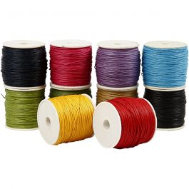 Ficelle de coton, ép. 1 mm, Couleurs vives, 10x50 m/ 1 Pq. [HOB-51544]
