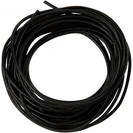 Cordon de cuir, ép. 2 mm, noir, 4 m/ 1 rouleau [HOB-51552]