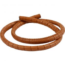 Cordon crocodille, ép. 6 mm, brun, 50 cm/ 1 Pq. [HOB-51562]
