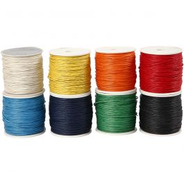 Ficelle de coton, ép. 1 mm, ass. de couleurs, 8x40 m/ 1 Pq. [HOB-51567]