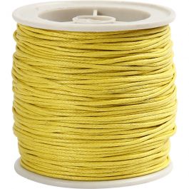 Ficelle de coton, ép. 1 mm, jaune, 40 m/ 1 rouleau [HOB-51569]