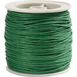 Ficelle de coton, ép. 1 mm, vert, 40 m/ 1 rouleau [HOB-51573]