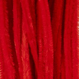Fil chenille, L : 30 cm, ép. 9 mm, rouge, 25 pièces/ 1 Pq. [HOB-51603]