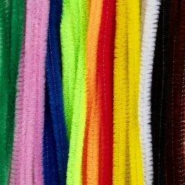Fil chenille, L : 30 cm, ép. 6 mm, ass. de couleurs, 50 ass./ 1 Pq. [HOB-51636]