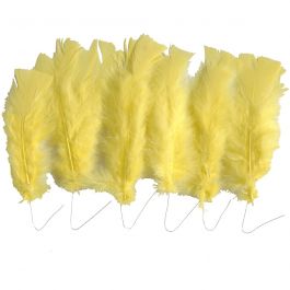 Plumes, L : 11-17 cm, jaune, 18 boule/ 1 Pq. [HOB-51848]