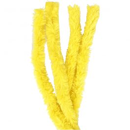 Fil chenille, L : 40 cm, ép. 30 mm, jaune, 4 pièces/ 1 Pq. [HOB-51936]