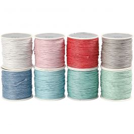 Ficelle de coton, ép. 1 mm, ass. de couleurs, 8x40 m/ 1 Pq. [HOB-51967]
