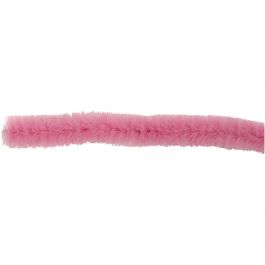 Fil chenille, L : 30 cm, ép. 6 mm, rose, 50 pièces/ 1 Pq. [HOB-52089]