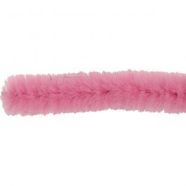 Fil chenille, L : 30 cm, ép. 15 mm, rose, 15 pièces/ 1 Pq. [HOB-52101]