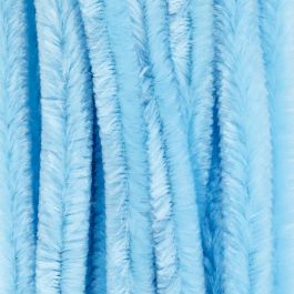 Fil chenille, L : 30 cm, ép. 15 mm, bleu, 15 pièces/ 1 Pq. [HOB-52105]