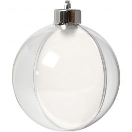 Boule à décorer, d 8 cm, transparent, 5 pièce/ 1 Pq. [HOB-52141]