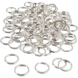 Anneaux brisés, d 15 mm, argenté, 100 pièces/ 1 Pq. [HOB-52605]