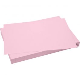Papier Cartonné, feuille 50x70 cm, dim. 50x70 cm, 270 gr, rose clair, 100 flles/ 1 Pq. [HOB-540941]