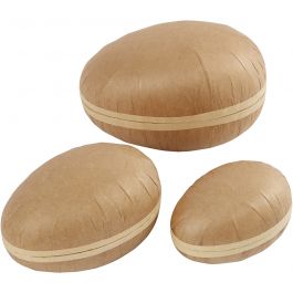 Oeufs en deux parties, L : 12+15+18 cm, 3 pièces/ 1 Pq. [HOB-54174]