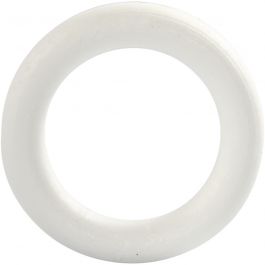 Anneau en polystyrène, dim. 12 cm, ép. 20 mm, blanc, 1 pièce [HOB-54316]
