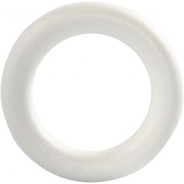Anneau en polystyrène, dim. 17 cm, ép. 30 mm, blanc, 1 pièce [HOB-54317]