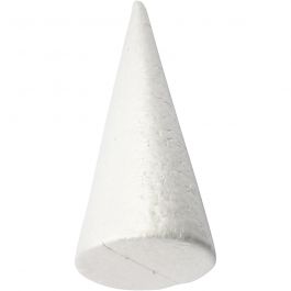 Cônes en polystyrène, H : 35 cm, d 19,5 cm, blanc, 1 pièce [HOB-54345]