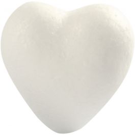 Coeurs en polystyrène, H : 6 cm, P: 3 cm, L : 6 cm, blanc, 5 pièces/ 1 Pq. [HOB-543521]