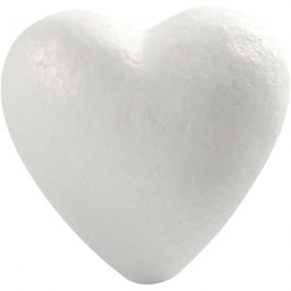 Coeurs en polystyrène, H : 8 cm, P: 4,5 cm, L : 8 cm, blanc, 50 pièces/ 1 Pq. [HOB-543542]