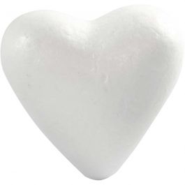 Coeurs en polystyrène, H : 11 cm, P: 5 cm, L : 11,5 cm, blanc, 25 pièces/ 1 Pq. [HOB-54356]