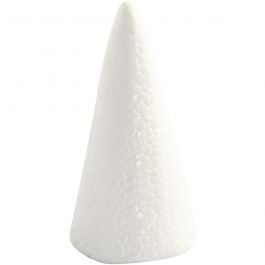 Cônes en polystyrène, H : 11 cm, d 5,5 cm, blanc, 5 pièces/ 1 Pq. [HOB-543580]