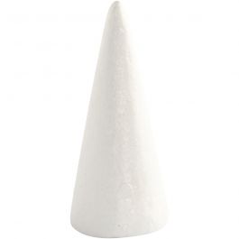 Cônes en polystyrène, H : 14,5 cm, d 6 cm, blanc, 5 pièces/ 1 Pq. [HOB-543600]