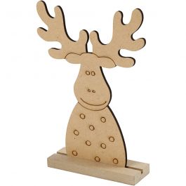 Figurine de Noël, Renne, H : 15 cm, P: 3 cm, L : 11 cm, ép. 3 mm, 1 pièce [HOB-54468]