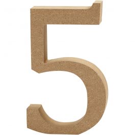 Chiffre, 5, H : 13 cm, ép. 2 cm, 1 pièce [HOB-56343]