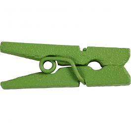Mini-épingle à linge, L : 25 mm, L : 3 mm, vert, 36 pièces/ 1 Pq. [HOB-56443]