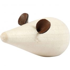Souris, L : 6,5 cm, d 3,5 cm, 2 pièces/ 1 Pq. [HOB-56559]
