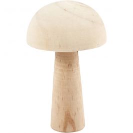 Champignon en bois, H : 14 cm, d 9 cm, 1 pièce [HOB-56934]