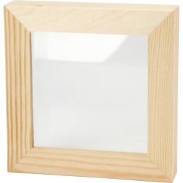 Cadre 3D avec vitre, P: 2,5 cm, dim. 12,3x12,3 cm, 1 pièce [HOB-575610]