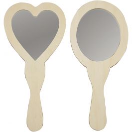 Miroirs à main, dim. 23-24 cm, 2 pièces/ 1 Pq. [HOB-577160]