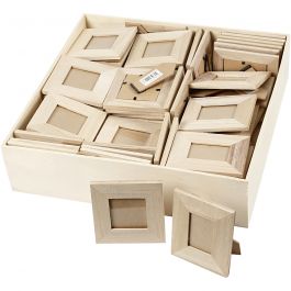 Cadres en Bois, dim. 10x10+9x11 cm, 80 pièces/ 1 Pq. [HOB-57773]