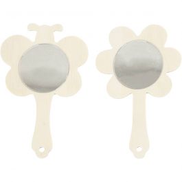 Miroirs à main, H : 13,9 cm, L : 9 cm, 2 pièces/ 1 Pq. [HOB-57950]