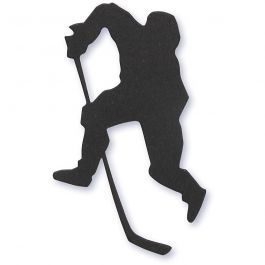 Étiquette en carton, joueur de hockey sur glace, dim. 54x64 mm, noir, 10 pièces/ 1 Pq. [HOB-586030]
