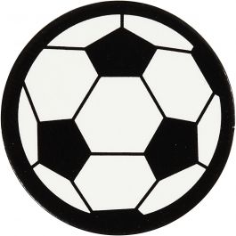 Étiquette en carton, ballon de foot, d 25 mm, blanc/noir, 20 pièces/ 1 Pq. [HOB-586033]