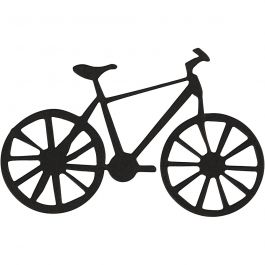 Étiquette en carton, vélo, dim. 77x48 mm, noir, 10 pièces/ 1 Pq. [HOB-586039]